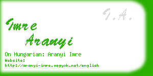 imre aranyi business card